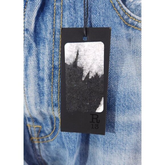 R13 Fold Over Jeans in Irving Blue Size 24 XXS New - Picture 11 of 16